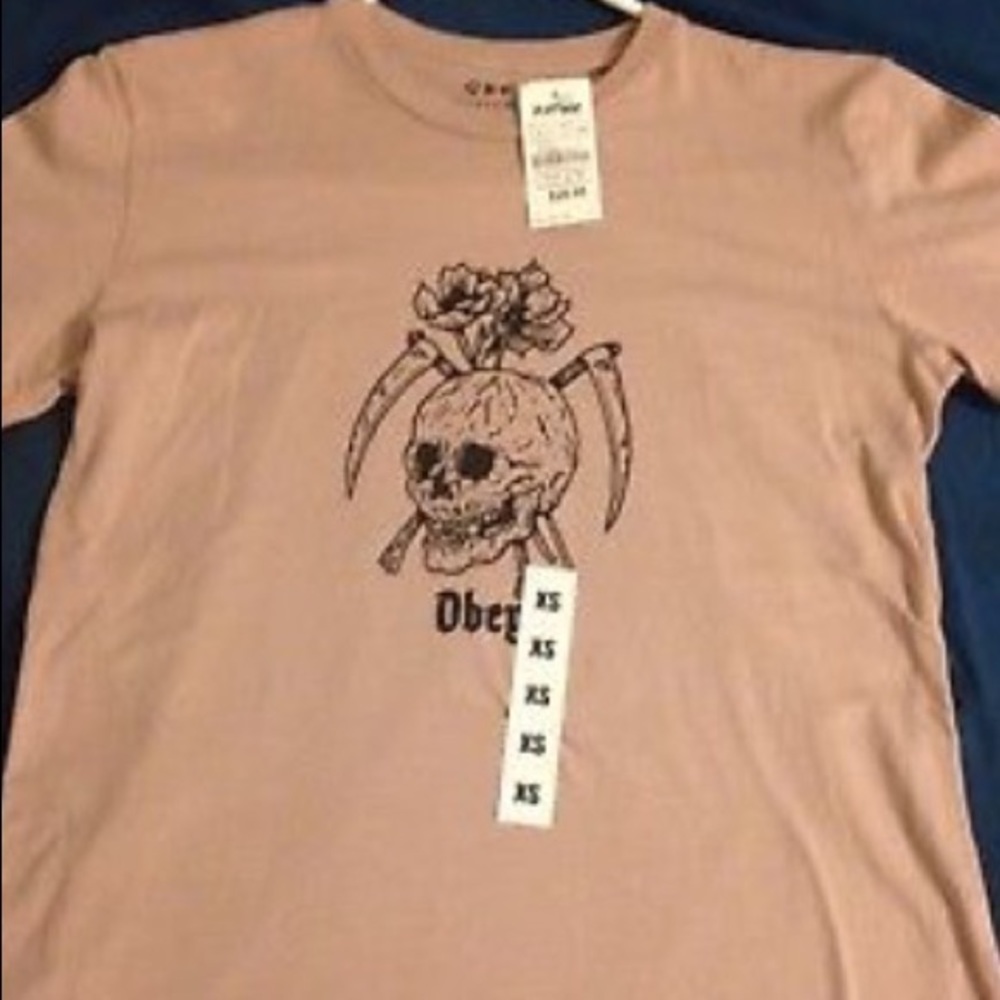Obey Skull and Floral Tee Shirt